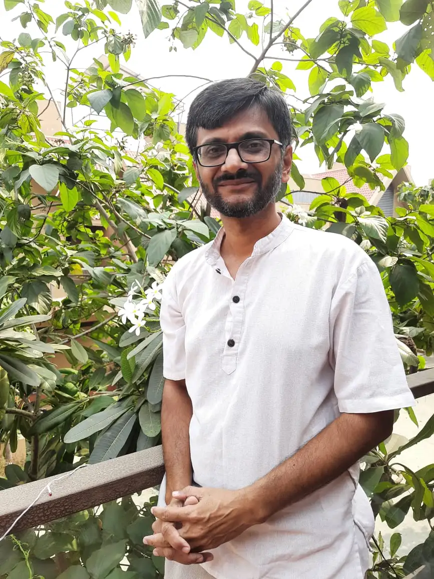 Tapan Patel in a garden